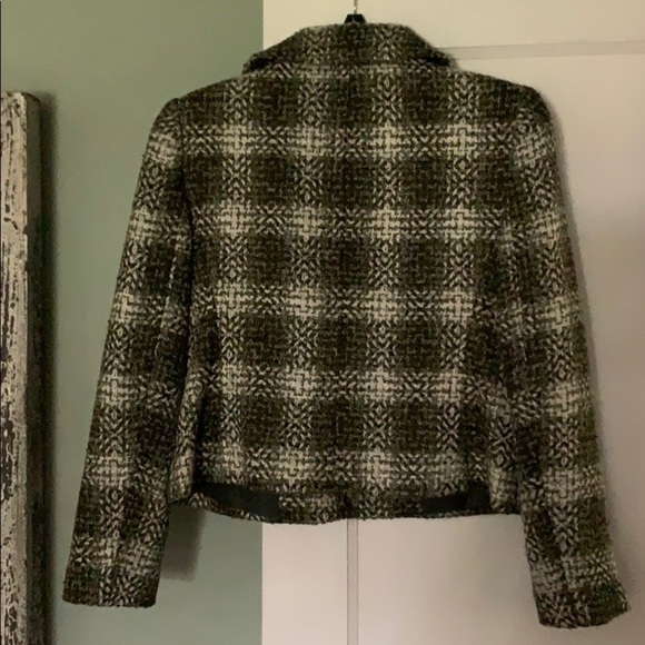 Ann TAYLOR PETITES Green/Off White Tweed Coat - Picture 15 of 16